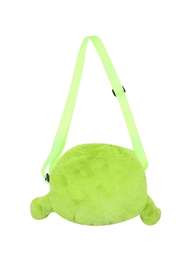 Cute Frog Plush Crossbody Bag Novelty Frog Purse Soft Stuffed Animal Fluffy Tote Bag Gifts for Women Girls Boys,Green2#  - Image 4