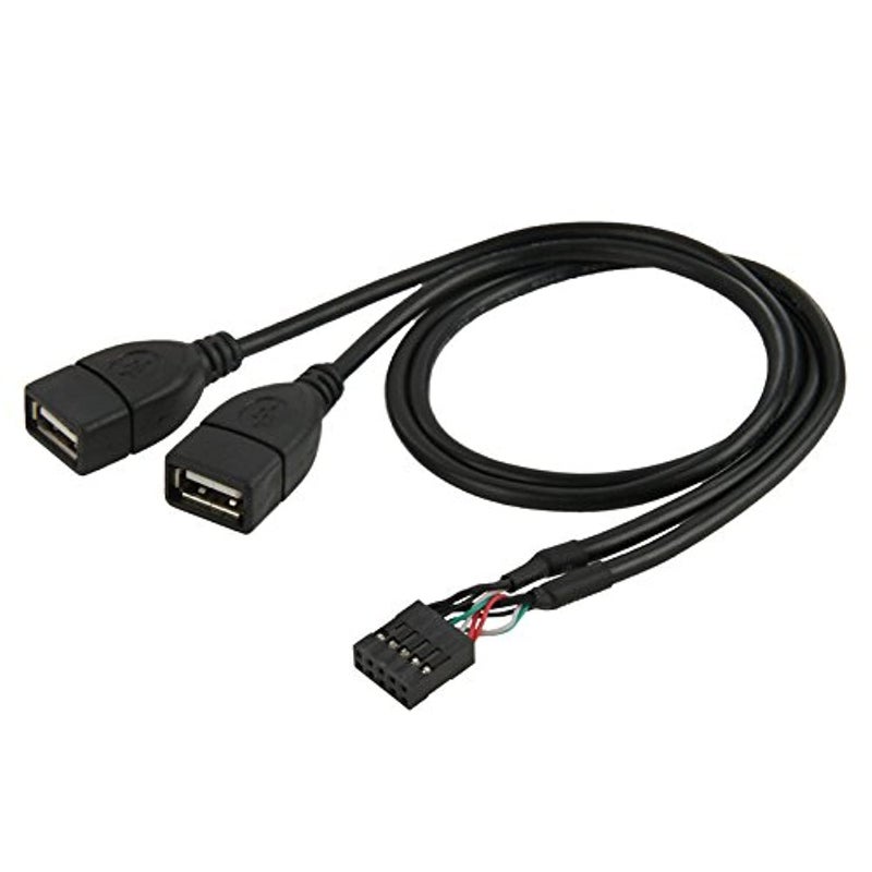 ChenYang 10Pin Motherboard to Dual USB 2.0 Header Adapter Cable - 50cm - Image 1