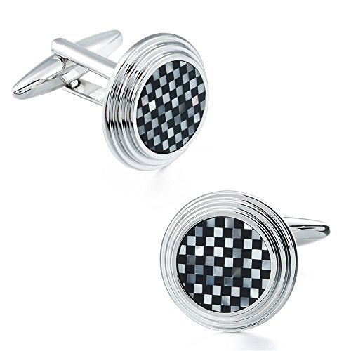 HAWSON Cufflinks and Tuxedo Studs Set with Gift Box, Silver and Gold Tone Cuff Links for Men's Shirt Wedding Business - Image 2