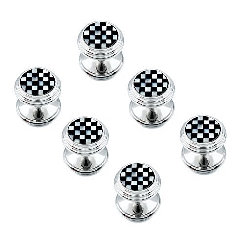 HAWSON Cufflinks and Tuxedo Studs Set with Gift Box, Silver and Gold Tone Cuff Links for Men's Shirt Wedding Business - Image 3