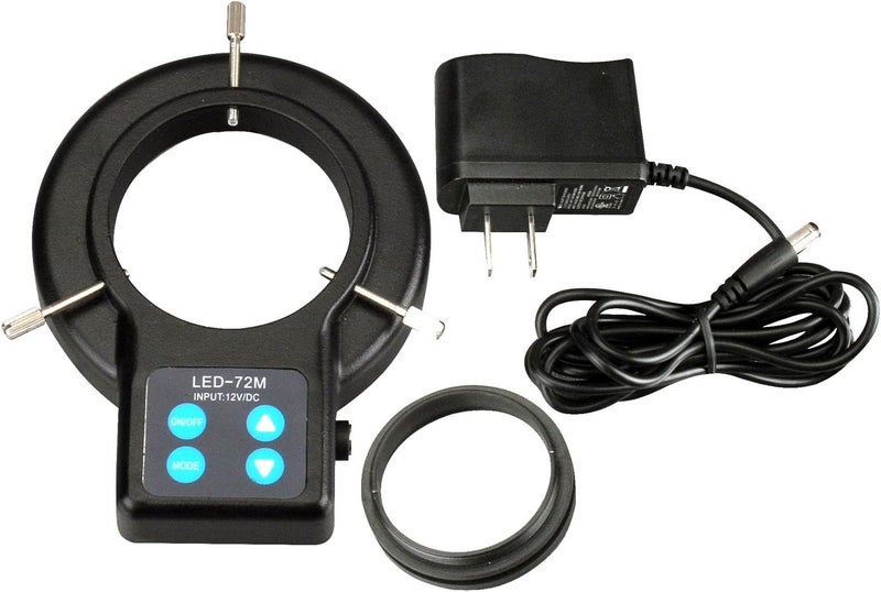 AmScope AmScope LED72AM 72 LED Compact FourZone Microscope Ring Light Illuminator with Adapter  - Image 1