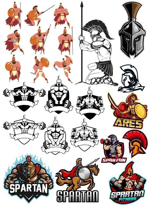 Reysa Tasarım - Reysa Design Spartan Warrior Sticker Set-2 15 Pieces Phone, Tablet, Notebook, Laptop Sticker - Image 1
