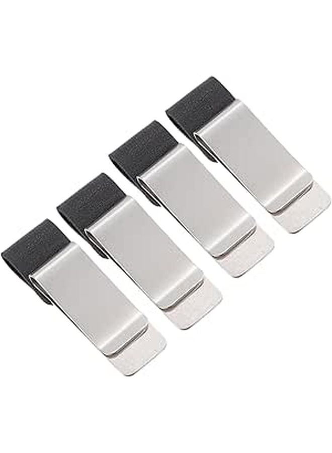 Stainless Steel Metal Paper Clips 4pcs Retro Small Binder Clips with Pen Holder - Image 1