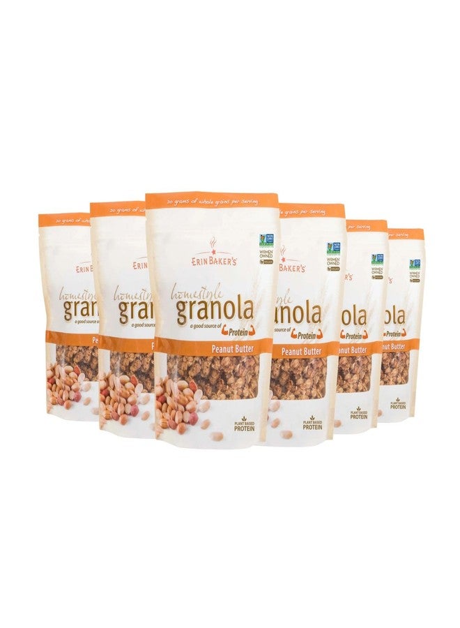 Erin Baker's Homestyle Granola Cereal with Ancient Grains, Peanut Butter - Made from Natural Ingredients, Source of Plant-Based Protein - Vegan Friendly, Non-GMO, 12oz Bags, 6-Pack - Image 1