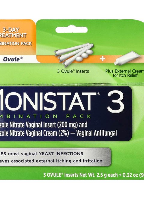 3-Day Treatment Combination Pack 3 Ovule Inserts 2.5 g Each + 0.32 oz (9 g) Tube