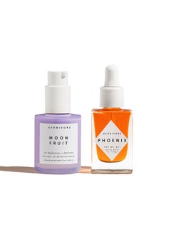 HERBIVORE HERBIVORE Wrinkle-Fighting Regimen - MOON FRUIT 1% Bakuchiol & Peptides Serum + PHOENIX Rosehip Anti-Aging Face Oil - for Smoother, Youthful Skin, Plant-based, Vegan, Cruelty-free  - Image 1