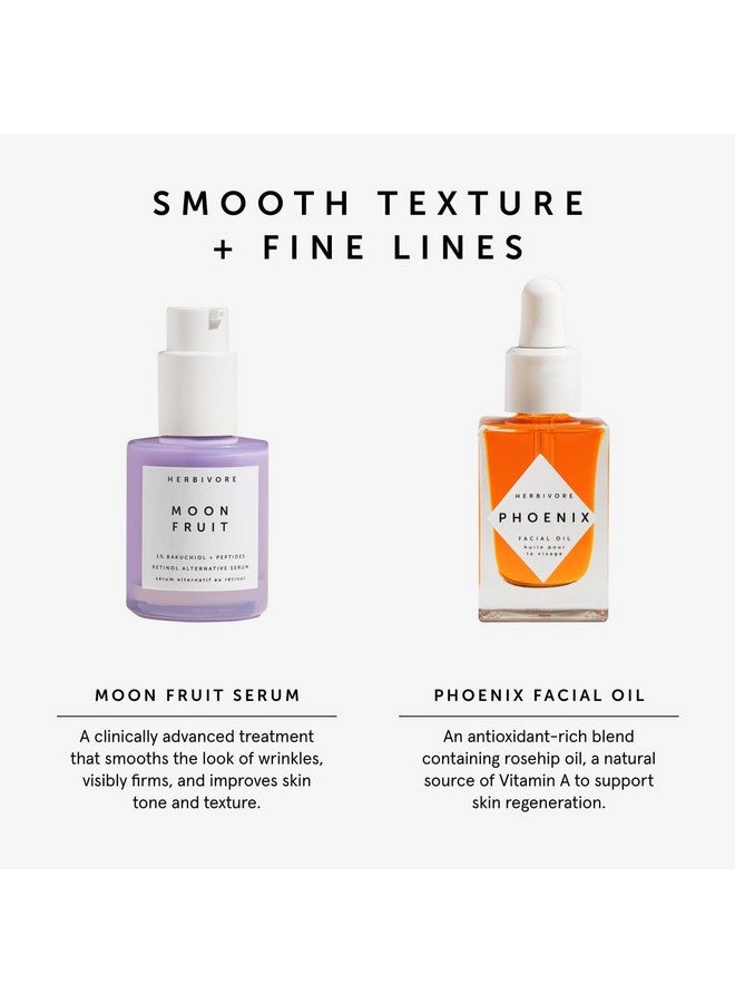 HERBIVORE Wrinkle-Fighting Regimen - MOON FRUIT 1% Bakuchiol & Peptides Serum + PHOENIX Rosehip Anti-Aging Face Oil - for Smoother, Youthful Skin, Plant-based, Vegan, Cruelty-free - Image 2