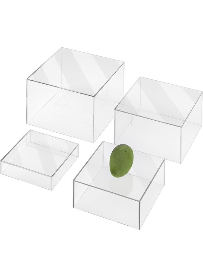 TPGP Acrylic Display Risers, 5-Sided Acrylic Riser with Hollow Bottoms, Perfect for Weddings, Cupcake Candy Food, Parties, Brunch, Buffet - Image 1