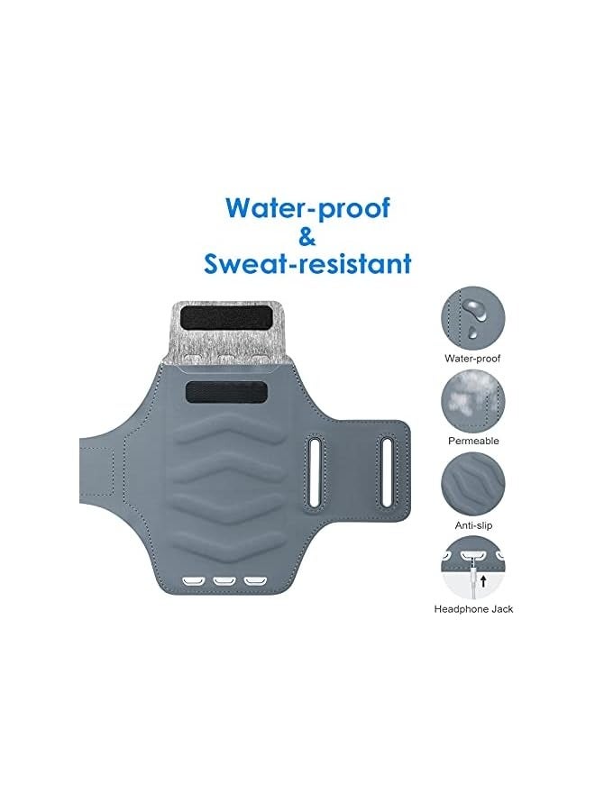 JETech Phone Armband Holder with Key Holder and Card Slot for Phone Upto 6.2 inch, iPhone 14 Pro/14/13 Pro/13/12/11/XR/XS/X/8, Galaxy S23/S22, Pixel 7a/6a, Water Resistant, Adjustable Band, Grey - Image 3