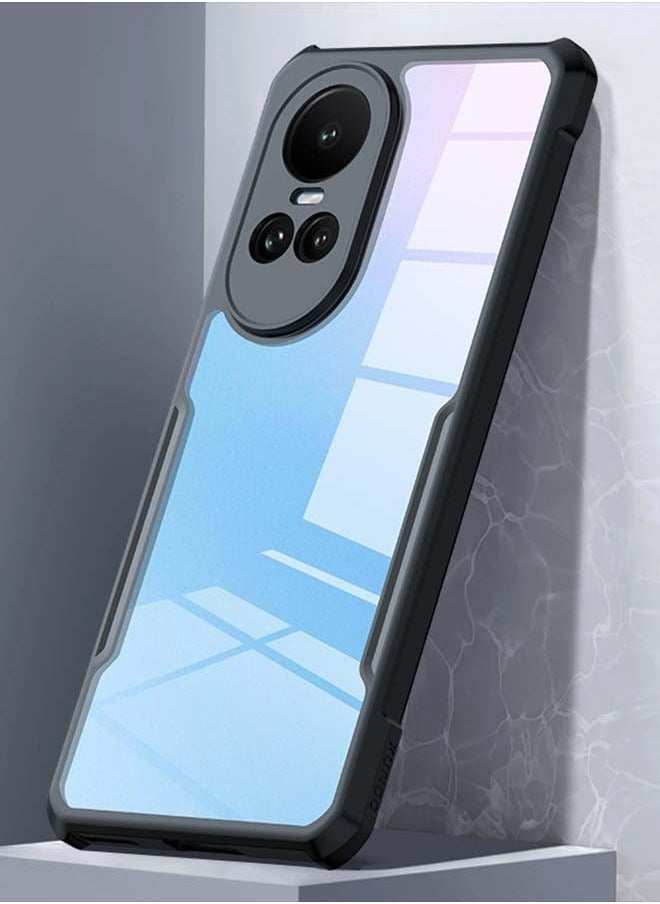 ماركة غير محددة غطاء حماية ل OPPO Reno 10 / OPPO Reno 10 Pro 5G TPU وسائد هوائية مقاومة للصدمات مع حماية عدسة الكاميرا ، جراب خلفي أسود شفاف مضاد لبصمات الأصابع ، جراب هاتف نحيف مضاد للاصفرار  - Image 5