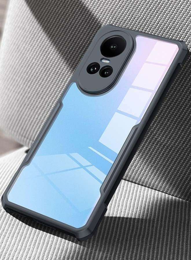 غطاء حماية ل OPPO Reno 10 / OPPO Reno 10 Pro 5G TPU وسائد هوائية مقاومة للصدمات مع حماية عدسة الكاميرا ، جراب خلفي أسود شفاف مضاد لبصمات الأصابع ، جراب هاتف نحيف مضاد للاصفرار
