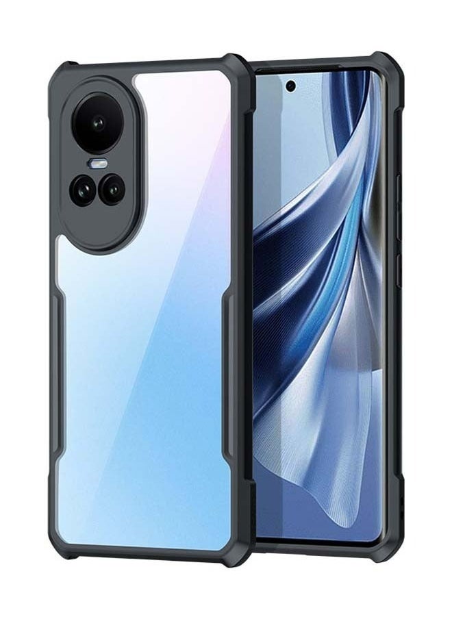 ماركة غير محددة غطاء حماية ل OPPO Reno 10 / OPPO Reno 10 Pro 5G TPU وسائد هوائية مقاومة للصدمات مع حماية عدسة الكاميرا ، جراب خلفي أسود شفاف مضاد لبصمات الأصابع ، جراب هاتف نحيف مضاد للاصفرار  - Image 1