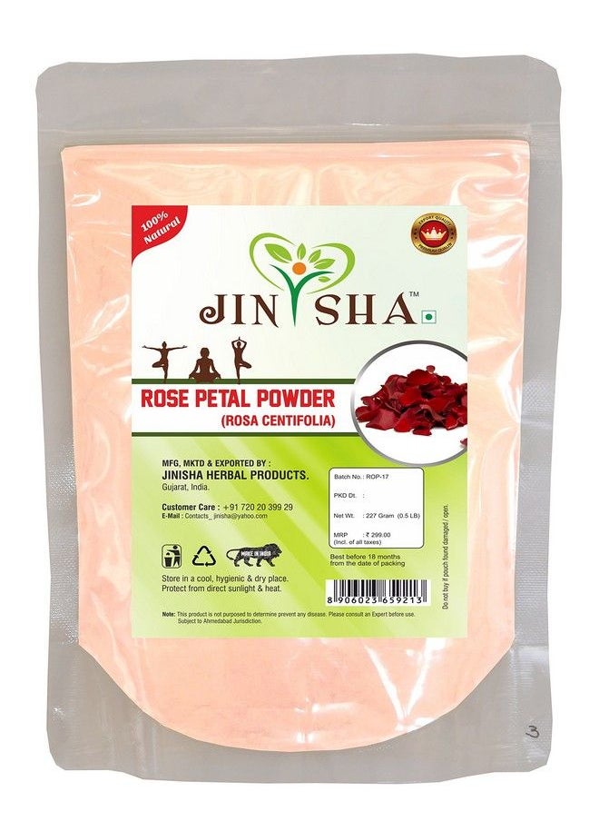 Jinisha Herbal Products - Natural Rose Petals Rosa Centifolia Powder For Glowing Pink Skin Naturally (227 G) - Image 1