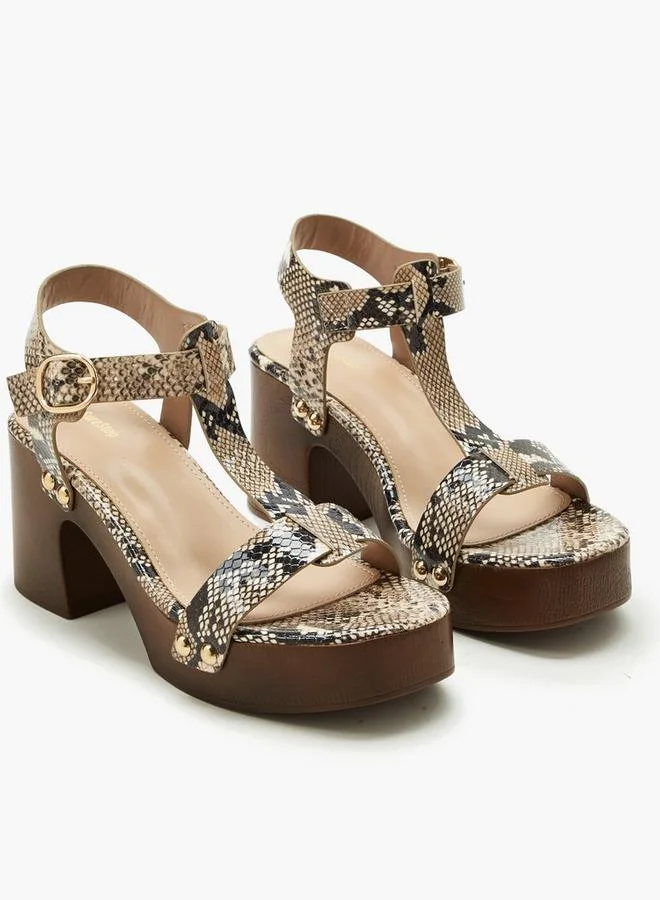شور ستيب Women Textured Platform Heel Sandals