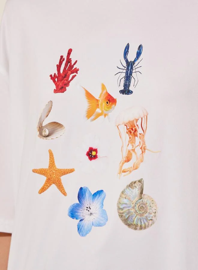 Take Two Graphic Print Short Sleeve Oversized T-Shirt