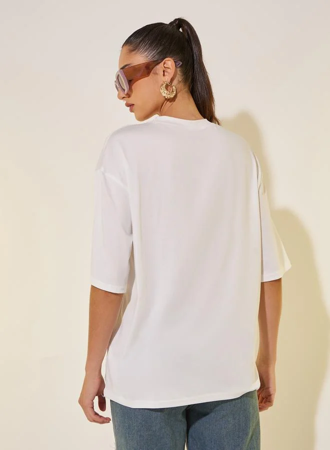 Take Two Graphic Print Short Sleeve Oversized T-Shirt