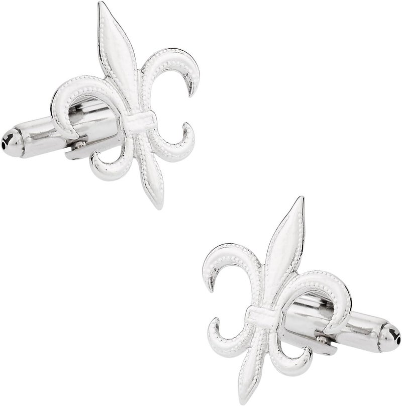 Cuff-Daddy Silver Fleur De Lis Cufflinks - Elegant Accessory for Weddings and Formal Events - Image 1