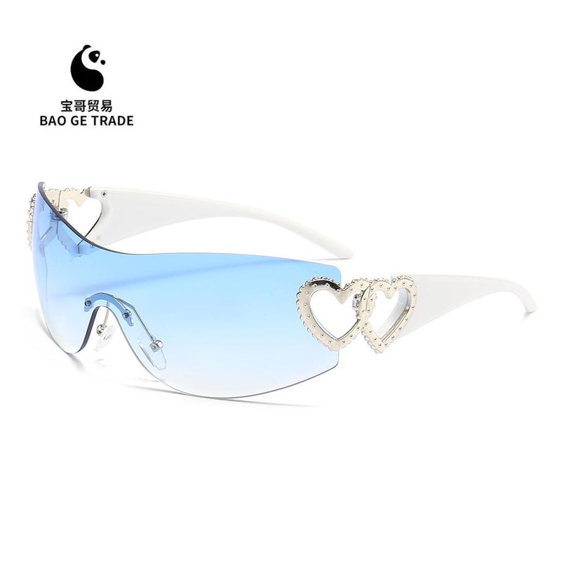 2023 Outdoor New Product Heart Metal New Integrated Sunglasses Trendy Sunglasses Y2K Glasses - Image 4