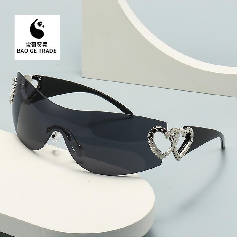 2023 Outdoor New Product Heart Metal New Integrated Sunglasses Trendy Sunglasses Y2K Glasses - Image 3