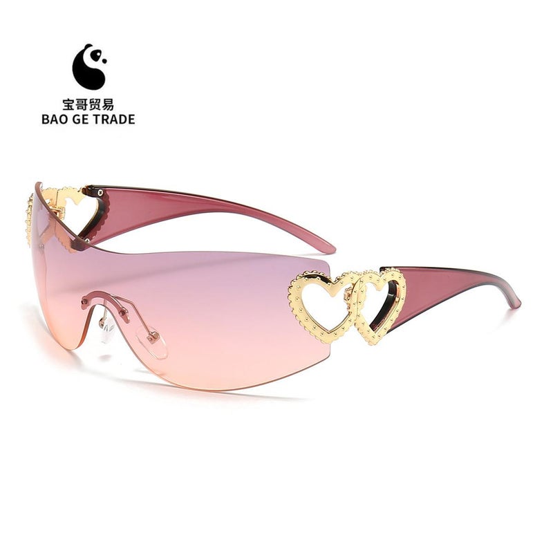 2023 Outdoor New Product Heart Metal New Integrated Sunglasses Trendy Sunglasses Y2K Glasses - Image 5