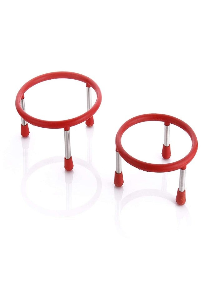 Tilak Venture Matka Stand/Pot Stand Plastic Single Ring and Stainless Steel Legs (Multicolor) - Set of 2 - Image 1