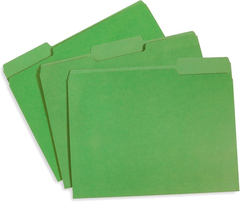 Blue Summit Supplies حافظة ملفات، 1/3 قطع تبويب، حجم خطاب، أخضر، رائعة لتنظيم وتخزين الملفات بسهولة، 100 في العلبة - Image 2