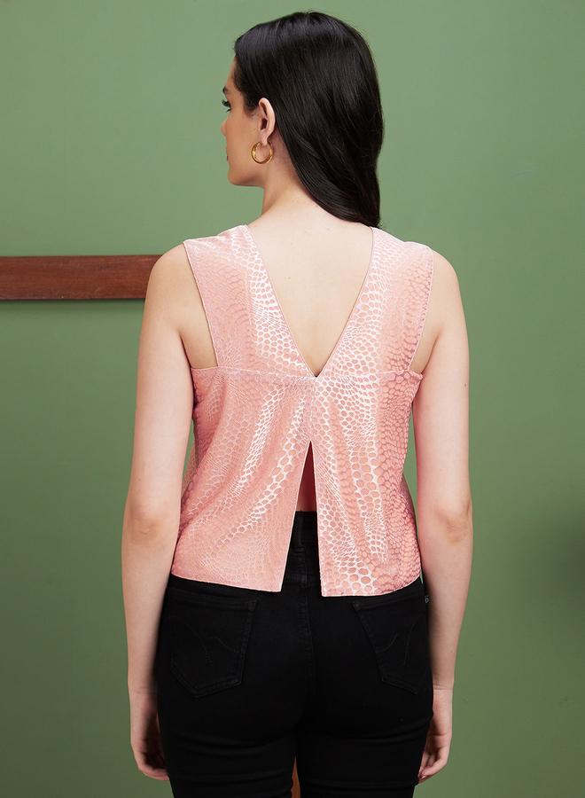 globus Textured Square Neck Sleeveless Top - Image 3