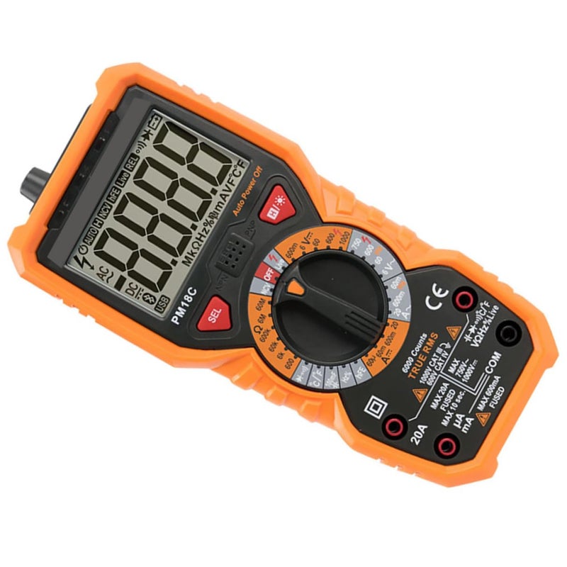 مقياس رقمي متعدد محمول عالي الدقة بشاشة LCD مضاءة يقيس السعة والمقاومة والجهد - Image 2