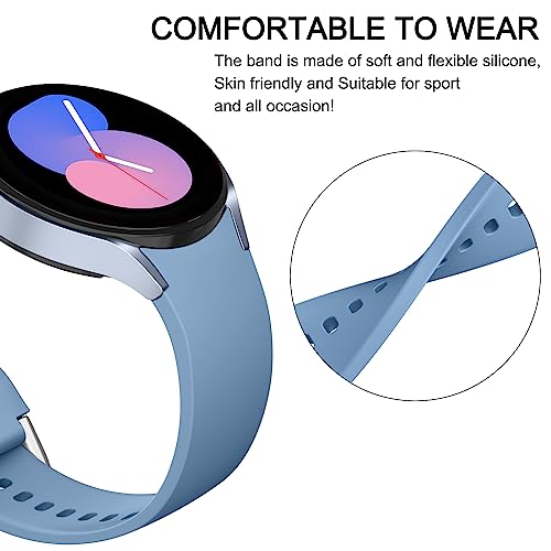 Tobfit Straps Compatible with Samsung Galaxy Watch 7/6/5/4 Strap 40mm 44mm,20mm Adjustable Original Style Silicone Sport Replacement for Samsung Galaxy Watch 7/6/5/4 Women Men -Blue-Gray - Image 5