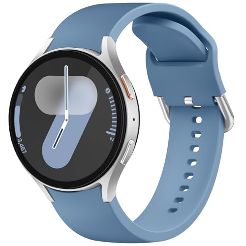 Tobfit Straps Compatible with Samsung Galaxy Watch 7/6/5/4 Strap 40mm 44mm,20mm Adjustable Original Style Silicone Sport Replacement for Samsung Galaxy Watch 7/6/5/4 Women Men -Blue-Gray - Image 1