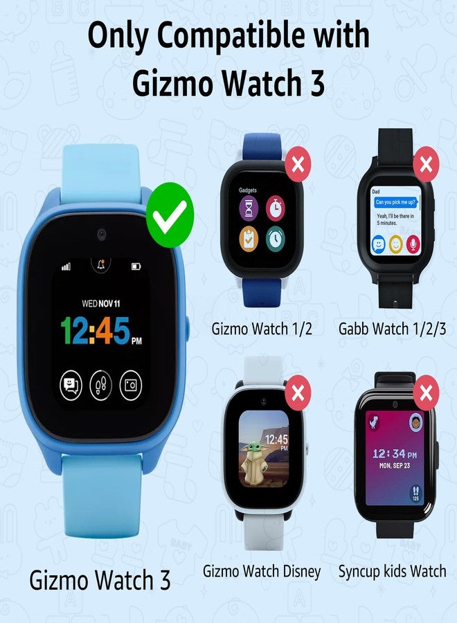 Tiorecime 5 Pack Case for Gizmo Watch 3 with Tempered Glass Screen Protector, Shockproof Hard PC Bumper, Scratch Resistant Protective Cover Compatible with Verizon Gizmo Watch 3 - Image 2
