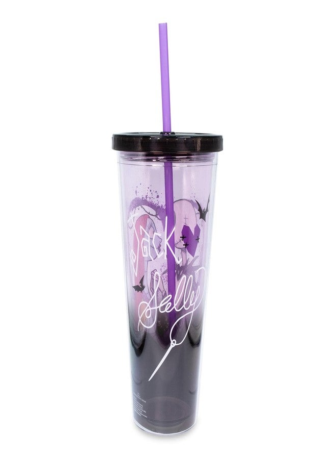 Disney The Nightmare Before Christmas 24-Ounce Carnival Cup With Reusable Straw and Leakproof Lid | Plastic Cold Cup For Boba Milk Tea Beverages, Home & Kitchen Essentials | Tim Burton Halloween Gifts - Image 2