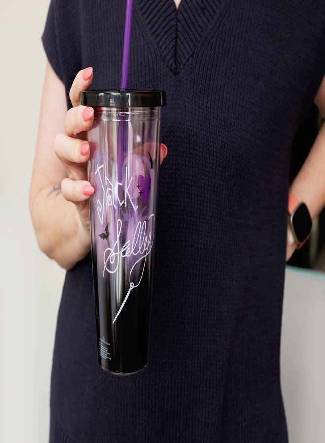 Disney The Nightmare Before Christmas 24-Ounce Carnival Cup With Reusable Straw and Leakproof Lid | Plastic Cold Cup For Boba Milk Tea Beverages, Home & Kitchen Essentials | Tim Burton Halloween Gifts - Image 4