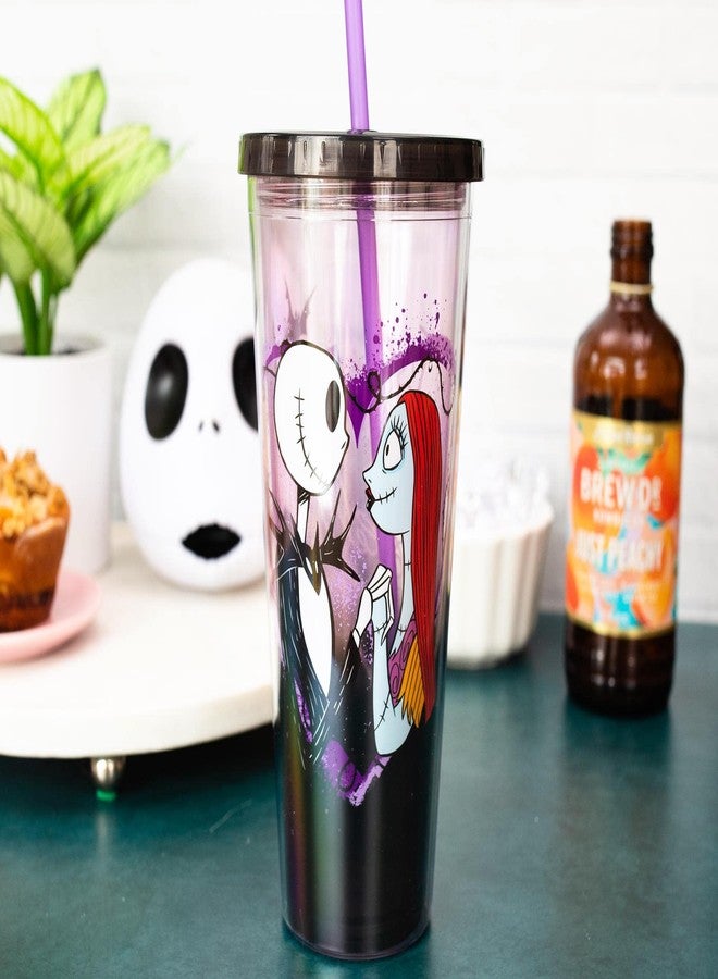 Disney The Nightmare Before Christmas 24-Ounce Carnival Cup With Reusable Straw and Leakproof Lid | Plastic Cold Cup For Boba Milk Tea Beverages, Home & Kitchen Essentials | Tim Burton Halloween Gifts - Image 3