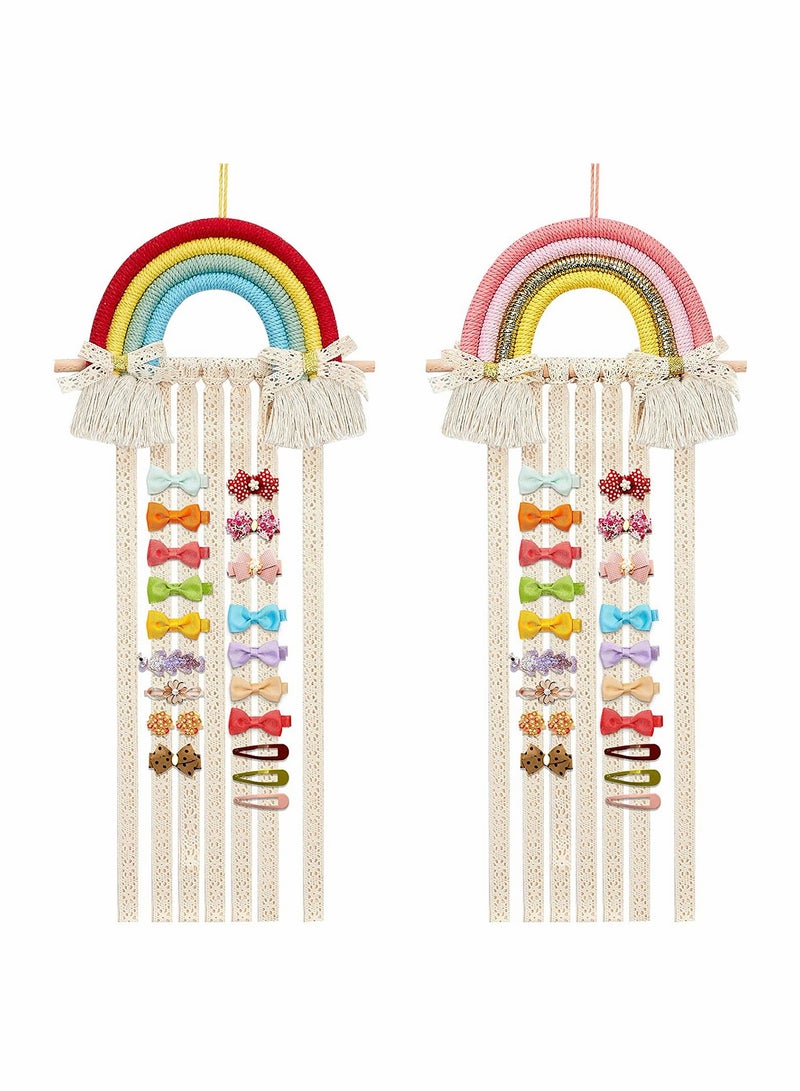Excefore Bow Organizer, Hair Bows Holder Rainbow Tassels Headband Holder - Image 1