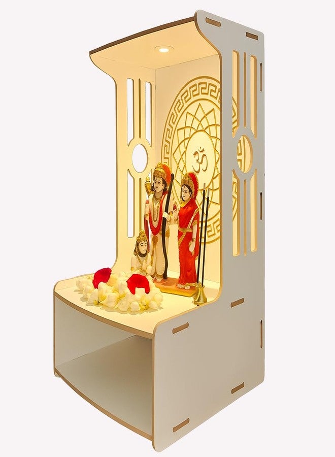 Alpine Willow Premium Temple for Home with Door I Height-18, Width-12, Depth-11 Inch I Puja Mandir for Home I Pooja mandir I Wooden Temple I Laddoo Gopal mandir I Devghar I Pooja ghar - Image 1