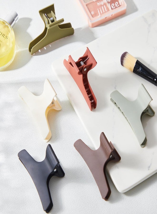 Batiyeer 12 Pcs Butterfly Hair Clips for Styling Sectioning Hair Clips for Women Butterfly Clamps Non Slip Claw Salon Section for Cutting Styling Coloring Thick Thin(Morandi Color) - Image 5