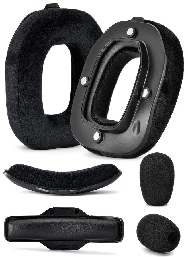 defean مجموعة تعديل A40 TR - وسائد أذن بديلة وحزام رأس متوافق مع سماعة أسترو جيمينغ A40 TR، وسائد أذن، ترقية رغوة عازلة عالية الكثافة، سمك إضافي (مخمل أسود) - Image 1