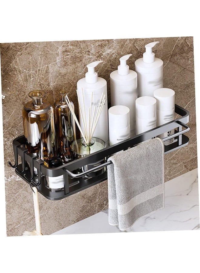 DIOTTI 2-Pack Wall-Mounted Bathroom Shelves Set, No Drill Shower Caddy Organizer, Self-Adhesive Plastic Storage Racks, Space-Saving Black Shelf Stand for Bathroom & Kitchen - Image 3