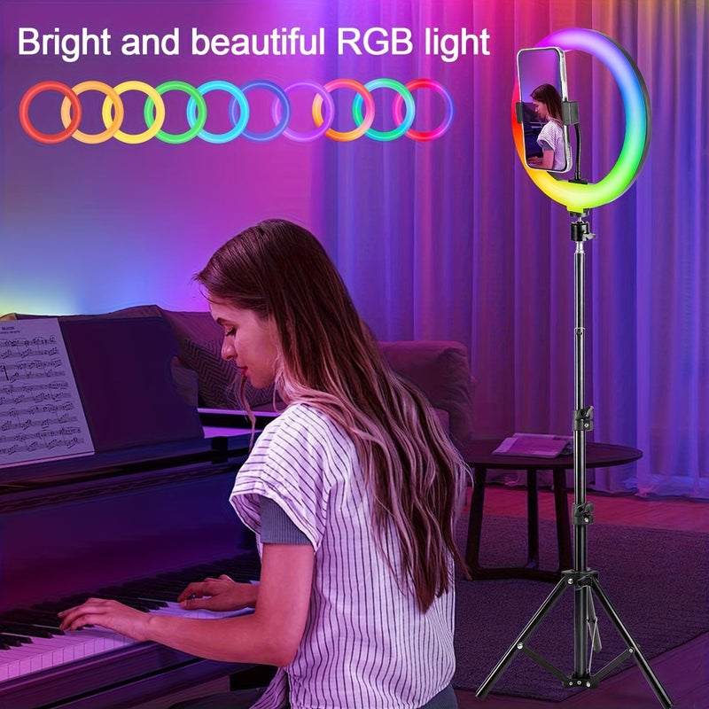 ZOMEI 10 Inch RGB Selfie Ring Light With 70 Inch Tripod For Live Streaming Photography - Image 4