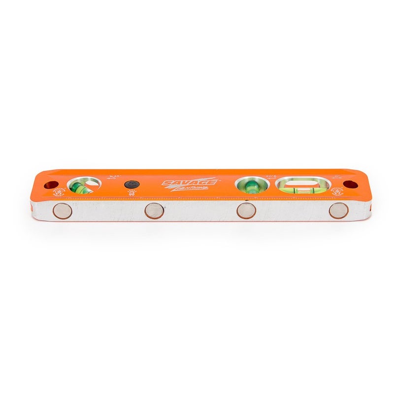 Swanson Tool Co. , Inc Swanson Tool Co TLL049M Savage Lightning Aluminum Torpedo Magnetic Illuminated Levels, 9", 3 Vials - Image 1