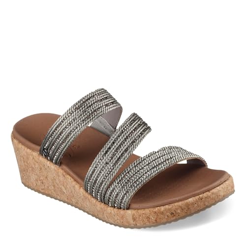 Skechers womens ARCH FIT BEVERLEE-ALWAYS CLAS PEWTER Espadrille Wedge Sandal - 5 UK (119548) - Image 1