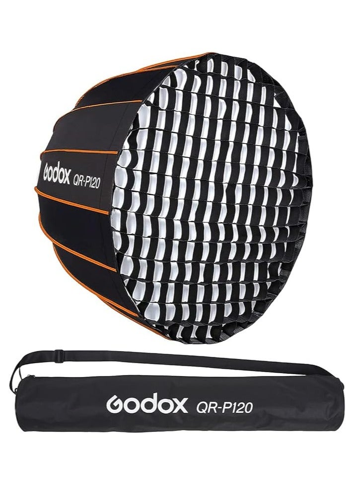 Godox QR-P120 Quick Release Parabolic Softbox – 120cm (47.2"), Bowens Mount, Includes Grid, Inner & Outer Diffusers