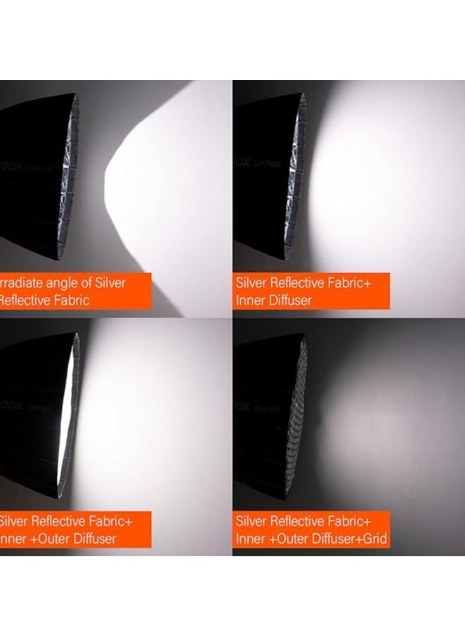 Godox - Godox Quick Release Parabolic Softbox 120 CM Bowens mount with Grid - Image 1