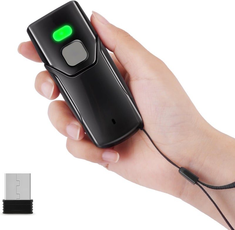 JRHC Wireless Barcode Scanner, 1D 2D Bluetooth Bar Code Scanners USB Wired & 4.2 Bluetooth & 2.4G Wireless 3 in 1 Portable Barcode Reader Automatic Fast Precise Scan Work with iOS, Windows, Android - Image 1