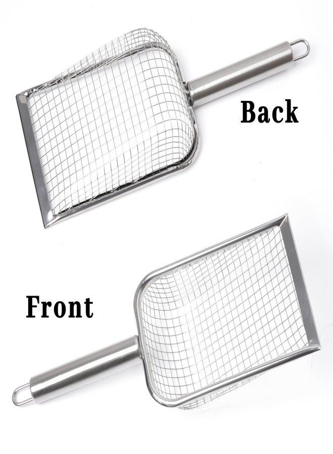 SUMERSHA Cat Litter Scoop Stainless Steel Mesh Scooper for Litter Box Kitten Pooper Lifter, Beach Mesh Shovel for Shell Collecting - Image 5