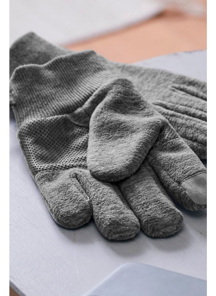 Tchibo Kids Boy 1 Pair Fleece Gloves, Grey  - Image 1