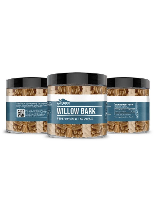 Earthborn Elements Willow Bark Extract (200 Capsules) Pure & Undiluted, No Additives - Image 4