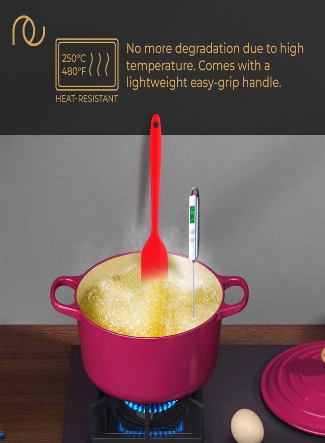 Frenchware Non-Stick Premium Silicone Spatula (Large Spatula & Large Spoon, Red) for Cooking, Baking & Mixing, Seamless Design - Image 5