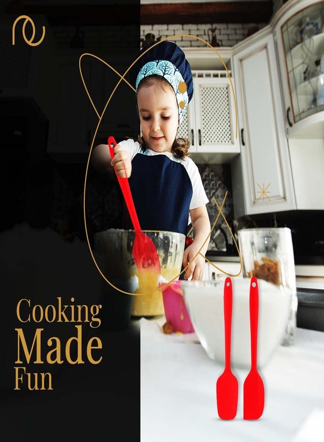 Frenchware Non-Stick Premium Silicone Spatula (Large Spatula & Large Spoon, Red) for Cooking, Baking & Mixing, Seamless Design - Image 4